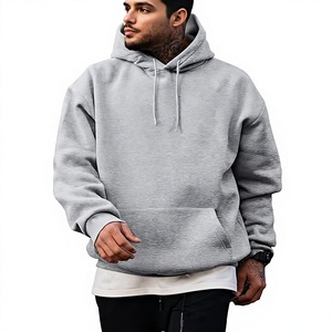 Sudaderas con Capucha Impermeables Ecológicas de Forro Polar Liso de 300 g/m² para Hombre, Conjuntos Deportivos de Poliéster/Algodón, Personalizables por Delante - Product Image 1