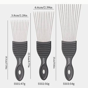 Nouveau design de peigne à cheveux pour barbier, peigne <span class=keywords><strong>afro</strong></span> en métal à dents larges, peigne à fourche, peigne à queue de rat pour la coiffure - Product Image 2