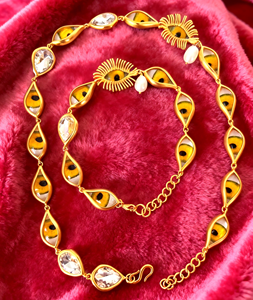 Bracelets de charme tendance en gros Schiaparelli, plaqués or 18 carats, étanches et inaltérables, motif œil porte-bonheur rétro, pour femme, idéal comme cadeau - Product Image 3