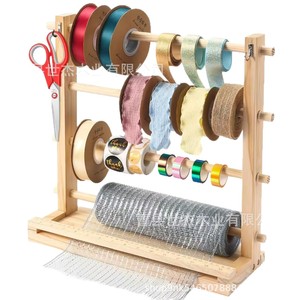 Wooden Ribbon <b>Storage</b> Rack 3 Tier Detachable Desktop Organizer For Workshops Sundries - Product Image 2