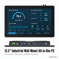 PC industriel tactile tout-en-un de 13,3 pouces avec écran capacitif pour systèmes HMI d'usine, de vente au détail et commerciaux