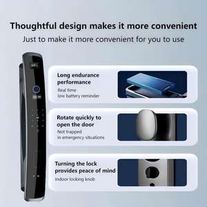 Cerradura Inteligente Tuya de Aleación de Aluminio con Cámara, Huella Dactilar, Código y Contraseña para Puertas de Madera/Aluminio/Acero - Product Image 3