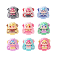 Vente en gros de mini jouets 3D de dessins animés pour enfants, poupée à trois visages Kawaii Flocked Rabbit Baby pour porte-clés, sac aveugle, boîte mystère surprise