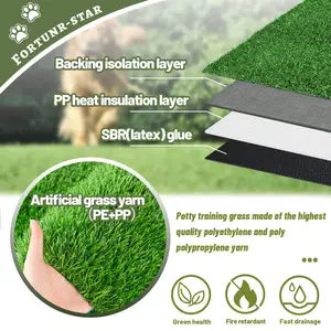 Turf Dog Potty For Indoor Outdoor Easy To Clean Reusable Artificial Grass Pad For Dog Professional Potty Training