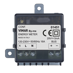 มิเตอร์วัดพลังงาน Vimar By-me 120-230V 16A แบบเชื่อมต่อผ่านบัส ผลิตในอิตาลี - Product Image 1