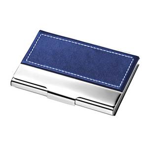 Porte-cartes de visite en cuir PU bleu avec fermeture à clip métallique, motif bonbon imprimé, porte-cartes de crédit - Product Image 1