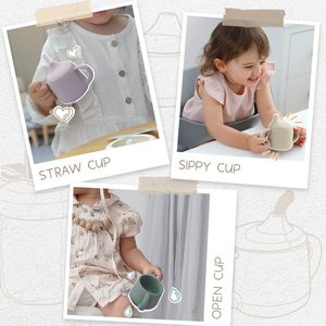 <span class=keywords><strong>Tasse</strong></span> d'alimentation pour bébé en silicone incassable et écologique avec couvercle à bec unique, paille souple séparable et double poignée <span class=keywords><strong>anti</strong></span>-<span class=keywords><strong>fuite</strong></span> - Product Image 5