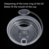 Cundao 90mm Bev Tek Plastique 2 en 1 Paille ou Sippy PP Couvercle de tasse avec deux bouchons pour boissons chaudes et froides