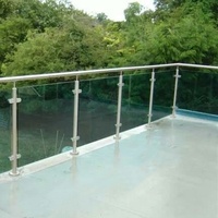 Poteaux de balustrade en acier inoxydable, système de garde-corps en verre avec clips