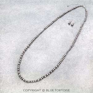 Batı tarzı özelleştirmek el yapımı 30 inç Navajo inciler turkuaz boncuk uzun zincir kolye ile küpe seti - Product Image 4