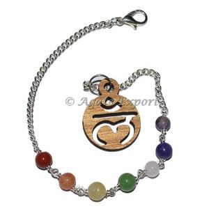 Porte-clés mousqueton Chakra Racine 7 en cuivre de AgateExport.Com - Product Image 1