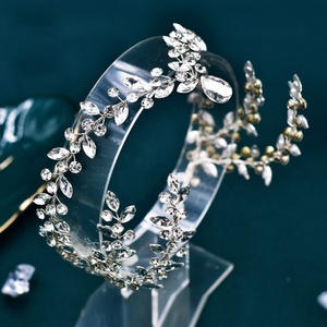 Crystal Bridal <strong>Headpieces</strong> for Brides Silver Wedding <strong>Hair</strong> Accessories Bride Headband Pearl <strong>Hair</strong> <strong>Vine</strong> <strong>Hair</strong> Accessories for Braids - Product Image 4