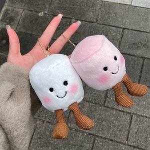 Cute Marshmallow Plush Toy Keychain Cartoon Soft Stuffed Doll Pendant <b>Key</b> <b>Ring</b> Backpack Decoration Pendant - Product Image 6