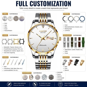 Reloj Mecánico de Acero Inoxidable Automático para Hombre, con Logotipo Personalizado OEM, 50 Piezas, Esfera Negra de 40 mm, Fecha de Zafiro, Estilo Ejecutivo - Product Image 2