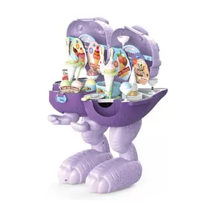 Conjunto de juguetes de plástico para niños, set de 56 piezas con diseño de dinosaurio helado, tiranosaurio deslizante, juguetes educativos para niños