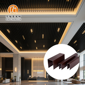 Hiện đại sảnh khách sạn trang trí nội thất treo tuyến tính gạch Trần Acoustic nhôm vách ngăn phong cách thiết kế nội thất - Product Image 1