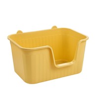 Super grand bac à litière pour chat semi-fermé de 64*43*35cm, conception ouverte entièrement anti-éclaboussures pour le nettoyage des animaux de compagnie et les toilettes