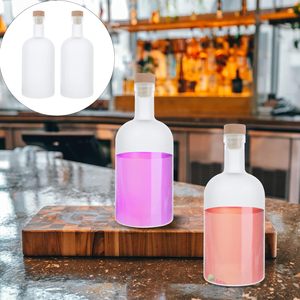 Bouteille en verre borosilicate givré transparent 1000 ml, bouteille vide pour vodka avec bouchons en forme de T, qualité alimentaire - Product Image 6
