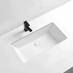 Lavabo Rettangolare in Ceramica Standard Americano da Incasso per Mobili da Bagno - Product Image 1