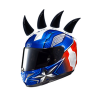 1 pièce Cornes de Diable Multicolores pour Moto, Vélo Électrique, Voiture – Autocollants de Décoration pour Casque, Pièces Longues et Courtes, Accessoires de Décoration de Casque