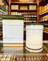 Envío Rápido, Humidor de Cigarros Moderno de Cerámica Cubana y Acero Inoxidable, Tubo de Gran Capacidad para 20 Cigarros, Caja de Regalo para Viaje, Logotipo Personalizado
