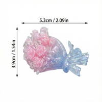 Carte de bouquet lumineux effet luciole 53x39mm, accessoires en résine faits main pour DIY, thème fleurs et plantes, motif noble, colle à effet gouttelettes