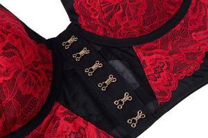 Completo Intimo Vintage da <span class=keywords><strong>Donna</strong></span> in Pizzo di Alta Qualità con Reggiseno a Balconcino e Slip a Vita Alta, Due Pezzi, in Vendita - Product Image 5