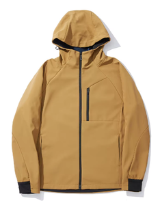 Dropshipping logotipo personalizado Hombres Soft Shell Hombres al aire libre a prueba de viento e impermeable chaqueta informal con capucha de lana - Product Image 3