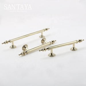 Santaya Solid PVD Gold Brass Handles Kitchen Cabinet Pulls <strong>Bedroom</strong> Wardrobe Drawer <strong>Knobs</strong> Furniture Handle - Product Image 4