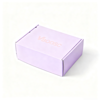 Boîte d'expédition en carton ondulé personnalisée avec logo, échantillon gratuit, pelliculage mat, écologique, pour cosmétiques, couleur rose et violette