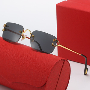 Nuevas Gafas <span class=keywords><strong>de</strong></span> Sol Cuadradas sin Marco <span class=keywords><strong>de</strong></span> Diseño <span class=keywords><strong>de</strong></span> Lujo <span class=keywords><strong>para</strong></span> Hombre y Mujer, Protección UV400, Patillas Metálicas, Gafas <span class=keywords><strong>de</strong></span> Sol <span class=keywords><strong>de</strong></span> Marca a la Moda - Product Image 4