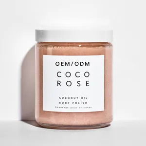 Qqlr etiqueta privado de leite de côco orgânico matagal corpo africano esfoliador hidratante coco rosa
