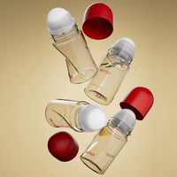 Botella de Desodorante Antitranspirante Portátil de 50 ml con Diseño Único y Logotipo Personalizado, Envase Cilíndrico de PET Vacío