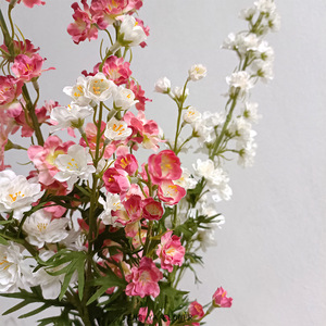 New Arrival Long Stem Artificial Blue Delphinium Ajacis Flowers Silk <strong>Larkspur</strong> in White for Weddings Christmas &amp; New Year - Product Image 1