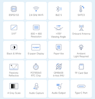 Carte de développement ESP32-S3 avec écran E-Paper de 3,97 pouces, résolution 800 * 480, Wi-Fi / BLE 5, interaction vocale IA et microphone intégré
