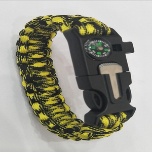 Di Vendita calda Su Ordinazione Gli Uomini del Cavo Del Braccialetto Con La Bussola di Campeggio Esterna Di <span class=keywords><strong>Sopravvivenza</strong></span> Di Emergenza Fuoco Flint Whistle - Product Image 4