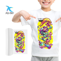 Rouleau de film DTF PO-TRY PET, transfert thermique haute température, épaisseur 0,07 mm, lavable, pour imprimante de t-shirts et applications textiles