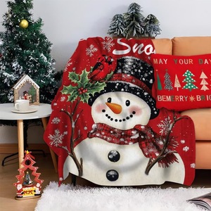 Christmas Snowman Reindeer Christmas Tree Flannel <b>Blanket</b> Throw <b>Blanket</b> Nap <b>Blanket</b> Winter Warm Party Decor Cozy Warm <b>Super</b> <b>Soft</b> - Product Image 5
