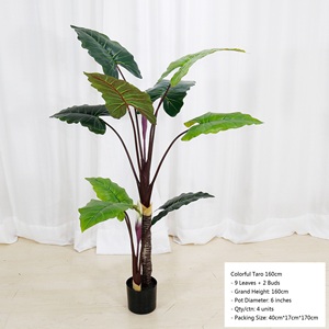 <span class=keywords><strong>Planta</strong></span> Artificial de Taro en Maceta de PVC Color Arcoíris Wangzu, 130/145/160/180/200/230cm, Decoración para Interiores y Exteriores - Product Image 3