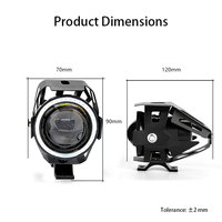 Phare LED universel pour moto U7, lumières colorées pour scooter, moto, feu antibrouillard avant, yeux d'ange et de démon, extérieur