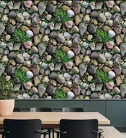 Imperméable à l'eau Insonorisé Classique 3D Floral Brique PVC Maison Papier Peint 10m Longueur Design Moderne Style Hôtel Café Boutique Décoration