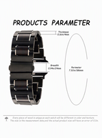 Bracelet de remplacement en acier inoxydable, antichoc, portable, personnalisé, artisanal, en acier et bois, pour Apple Watch - Vente chaude