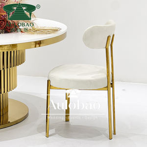 Gold Stainless Steel Frame White <b>Velvet</b> Modern Metal Wholesale Wedding <b>Chairs</b> - Product Image 3