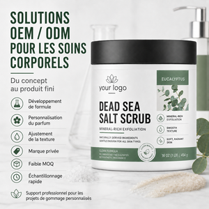 Exfoliante corporal 4 en 1 Private Labe: exfolia, limpia, nutre e hidrata. Sin parabenos, sin sulfatos. Exfoliante de sal del Mar Muerto con eucalipto. - Product Image 3