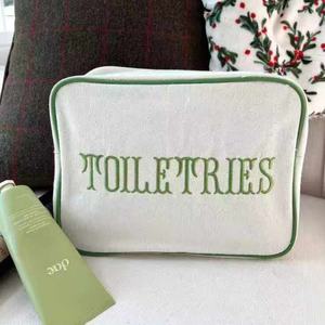 Bolsa de cosméticos de viaje portátil de gran capacidad con letras bordadas, bolsa de almacenamiento, embalaje de cosméticos - Product Image 4