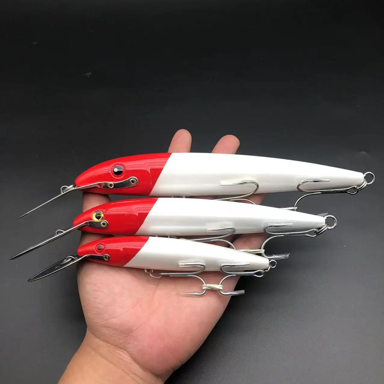 Top Right M8135 180mm 60g rosso bianco Casting Lure Sinking Minnow per tonno Pesca Jerkbait Pesca affondamento traina Hard Bait