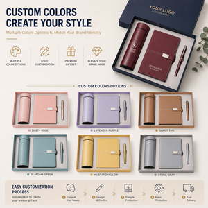 Coffret cadeau professionnel : thermos isotherme, carnet en cuir et stylo, cadeau d'affaires pour les collègues - Product Image 2