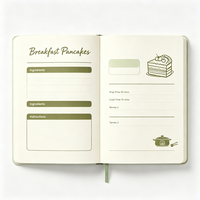 Carnet de recettes personnalisé A5, couverture rigide, en cuir PU, avec gaufrage personnalisé, pour cadeau