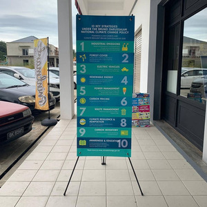 Business Trade Show Telón de fondo <span class=keywords><strong>Banner</strong></span> con soporte Iglesia Vinilo Piso grande Banners de pie Pantalla personalizada Vertical X Stand Display - Product Image 6