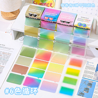 Languo Emballage avec logo personnalisé Carré créatif 70x50mm Notes autocollantes autocollantes transparentes CMJN Bloc-notes couleur pour